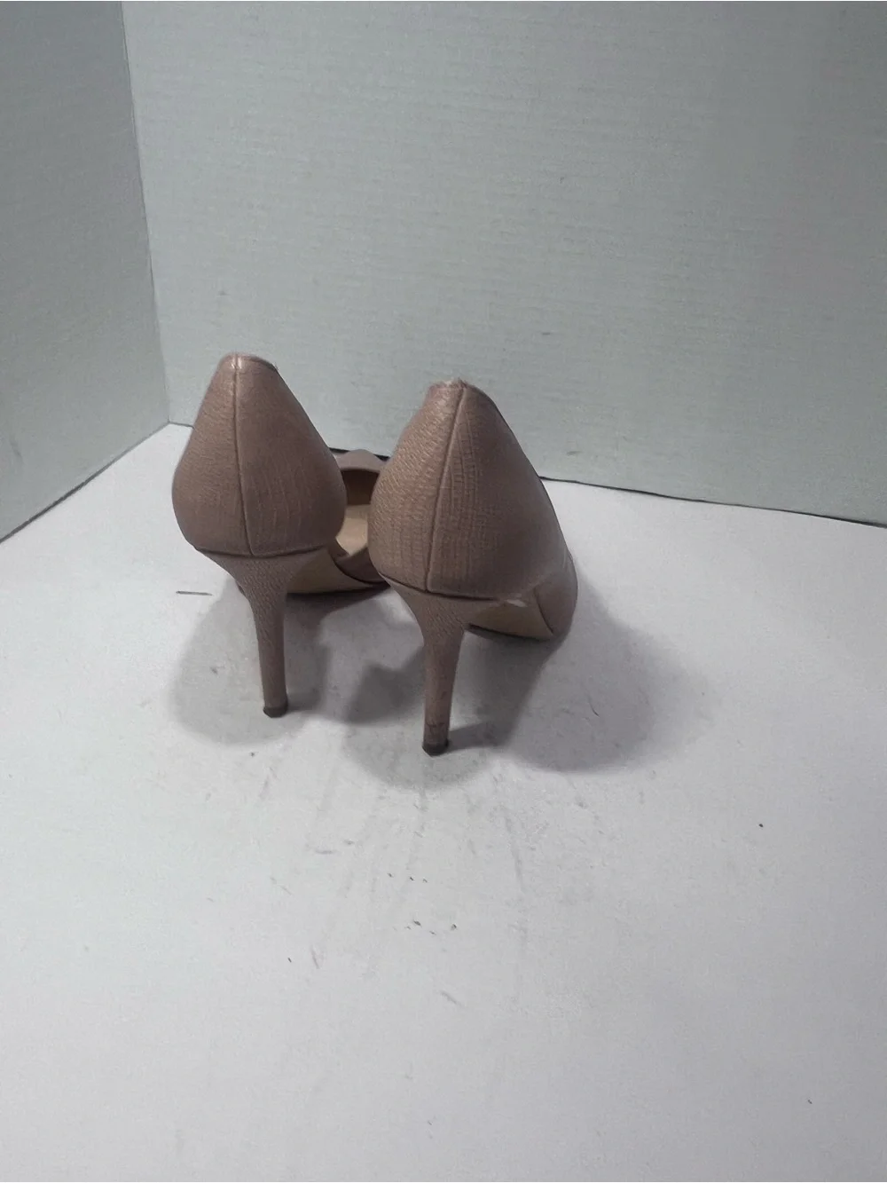 Nine West Nude Textured Pointed Toe Pumps